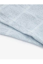 將圖片載入圖庫檢視器 Mothercare Crib Moses Basket And Pram Cellular Cotton Blanket Blue 2