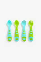 將圖片載入圖庫檢視器 Mothercare Easy Grip Spoon And Fork Set 4 Pieces Blue 1