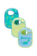 Load image into Gallery viewer, Mothercare Newborn Dinosaur Bibs 3 Pack 1
