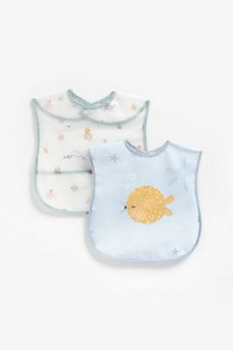 Mothercare You Me And The Sea Toddler Crumb Catcher Bibs 2 Pack 1