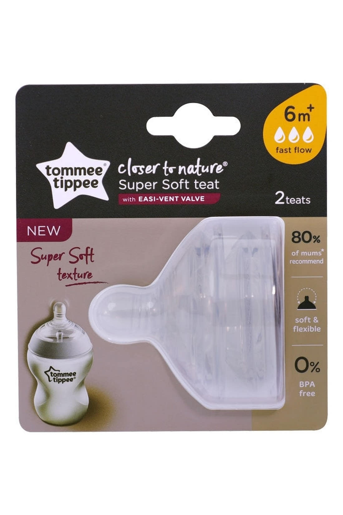 Buy Tommee Tippee Closer to Nature Super Soft Teat Fast Flow