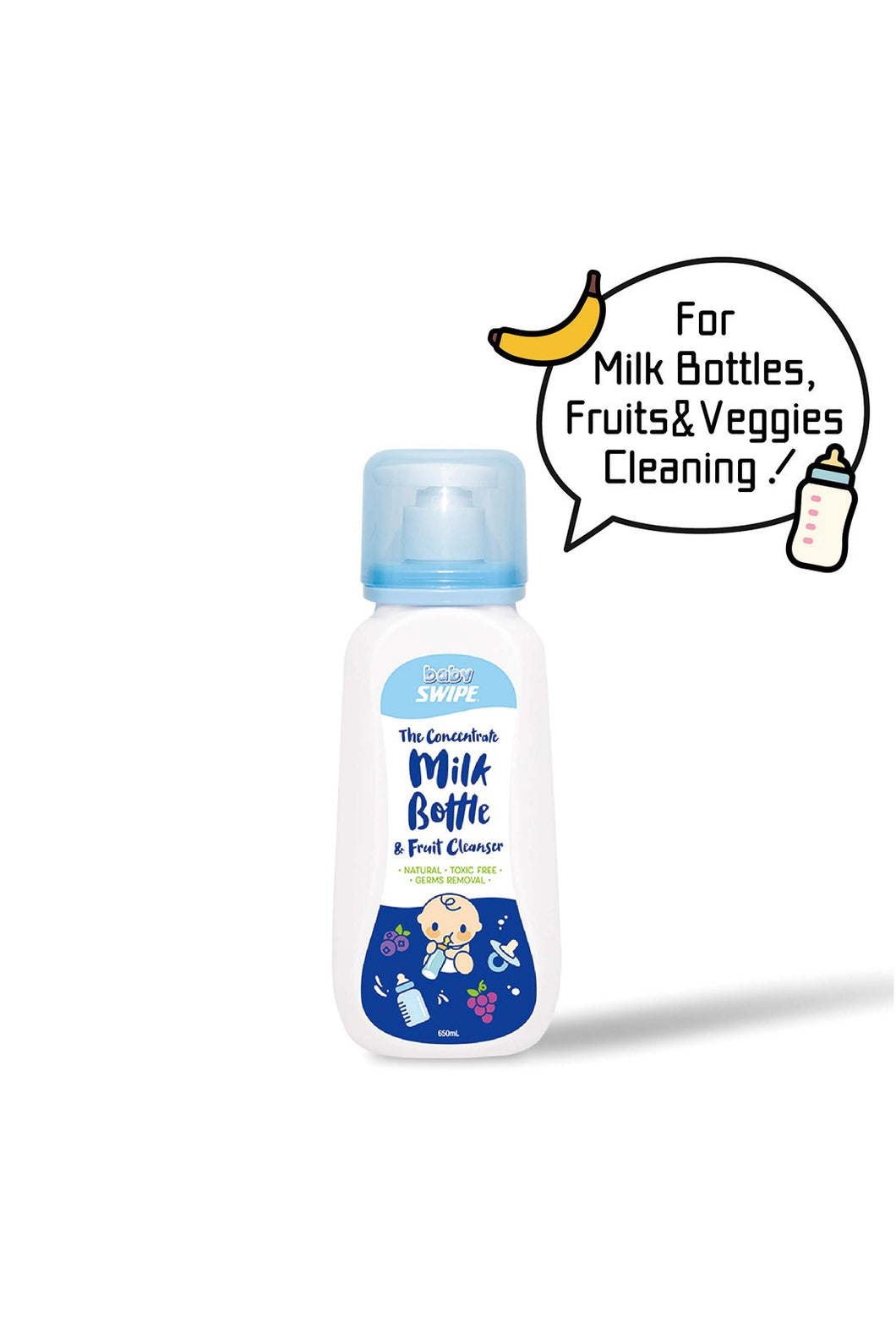 Baby Swipe The Concentrate Milk Bottle and Fruit Cleanser 650ml