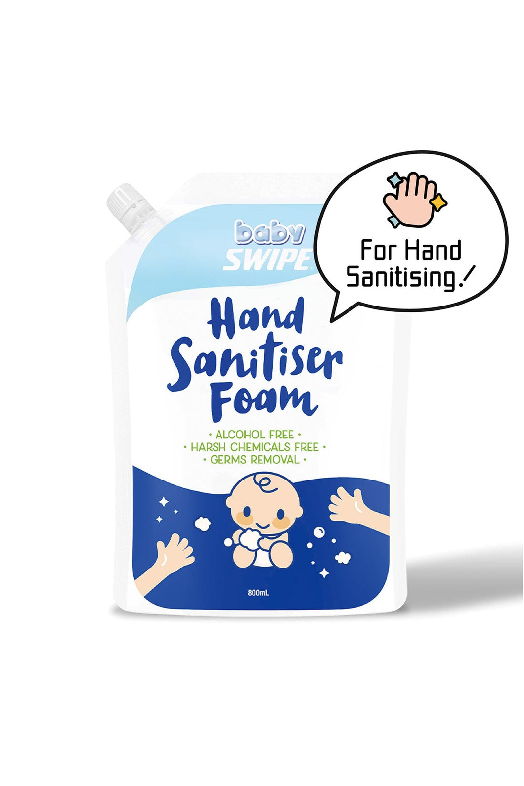 Baby Swipe Hand Sanitiser Foam 800ml (Refill)