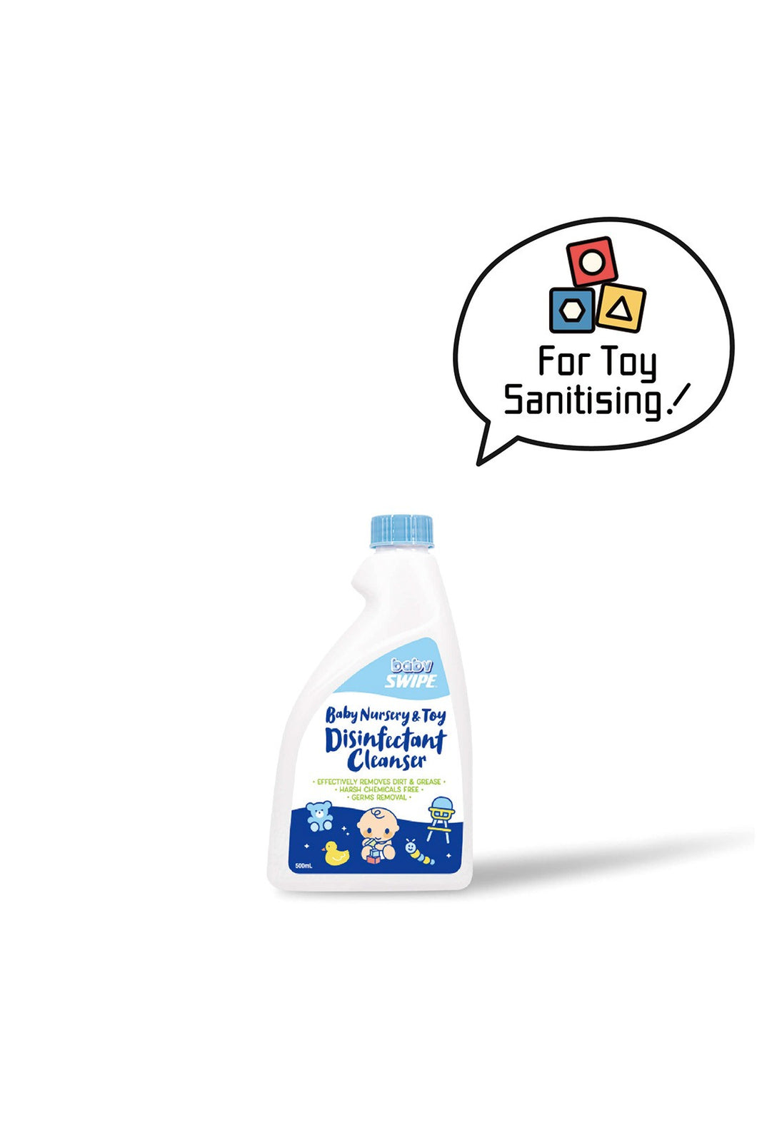 Baby Swipe Baby Nursery And Toy Disinfectant Cleanser 500ml (Refill)