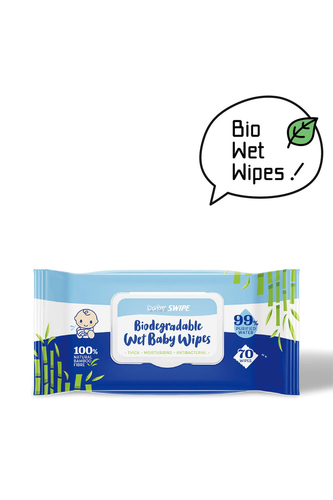 Baby Swipe  Biodegradable Wet Baby Wipes (70Sheets)