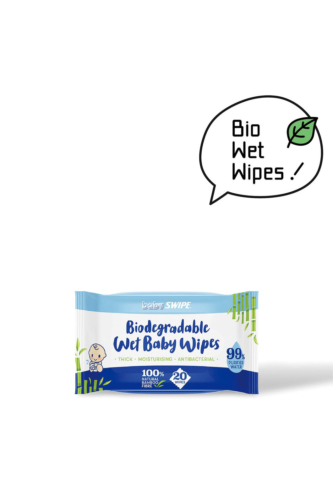 Baby Swipe  Biodegradable Wet Baby Wipes (20Sheets)