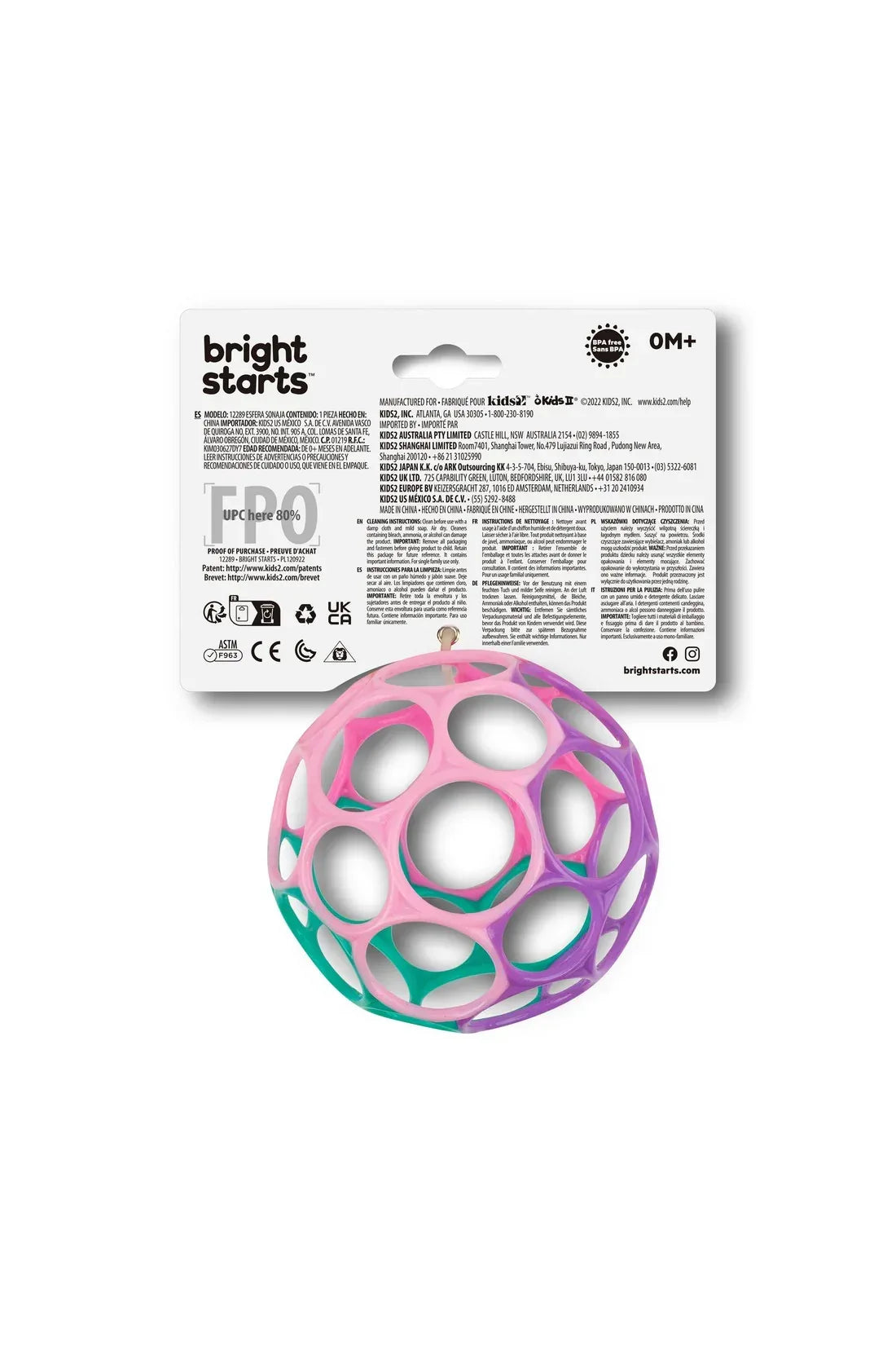 Bright Starts Wobble Bobble, giocattolo a forma di palla per attività, dai 3 mesi in su Bright Starts Wobble Bobble, giocattolo a forma di palla per attività, dai 3 mesi in su