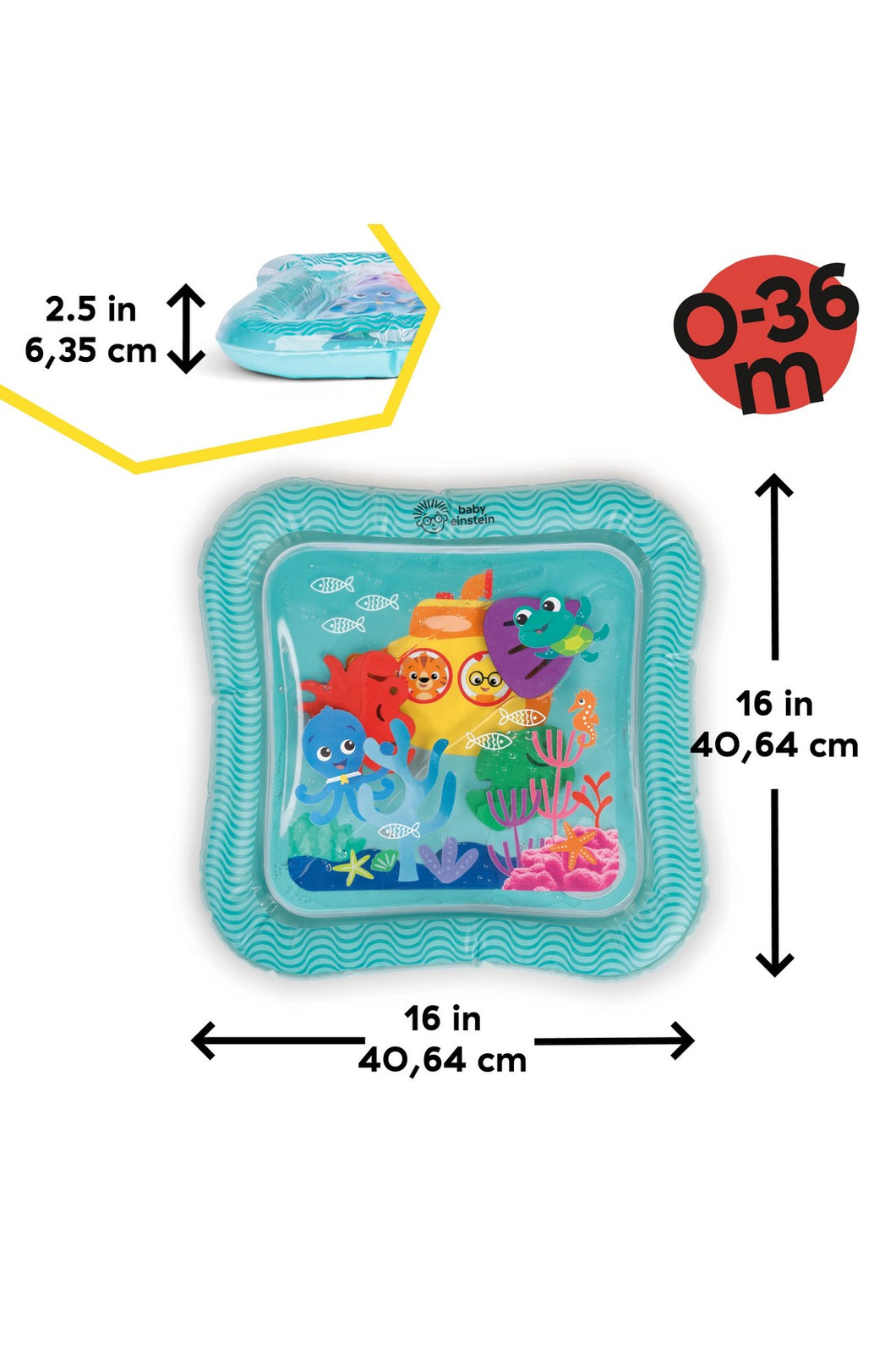 Baby Einstein Explorers Sensory Splash Water Mat, Ages 0-36 Months