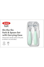 
                        
                          Load image into Gallery viewer, OXO Tot On-The-Go Fork And Spoon Set Opal - Online Exclusive
                        
                      