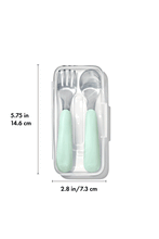 
                        
                          Load image into Gallery viewer, OXO Tot On-The-Go Fork And Spoon Set Opal - Online Exclusive
                        
                      