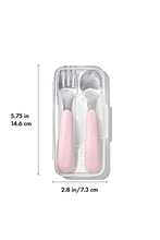 
                        
                          Load image into Gallery viewer, OXO Tot On-The-Go Fork And Spoon Set Blossom - Online Exclusive
                        
                      