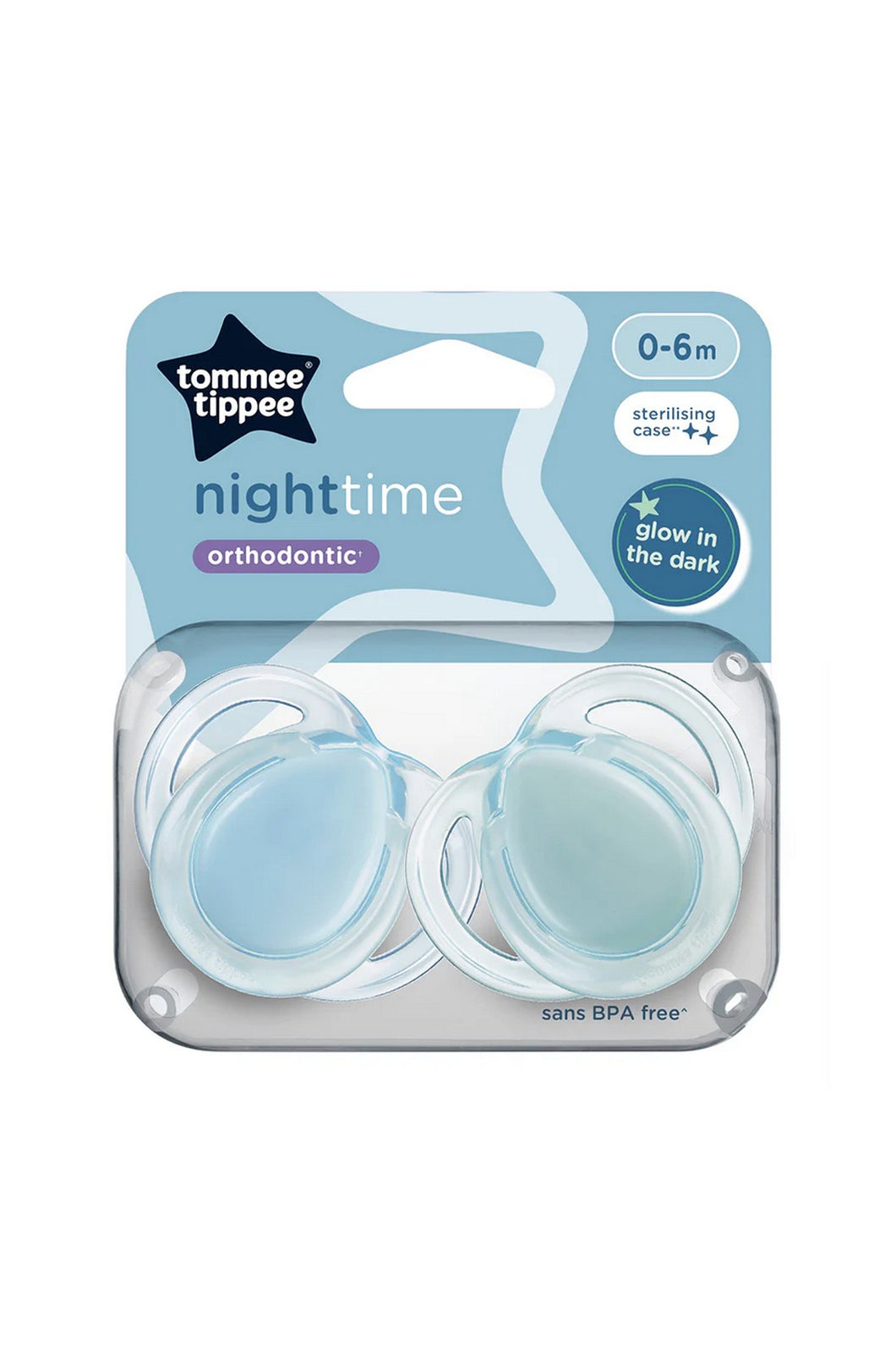Tommee Tippee Night Time Soother 2 Pk 0-6M