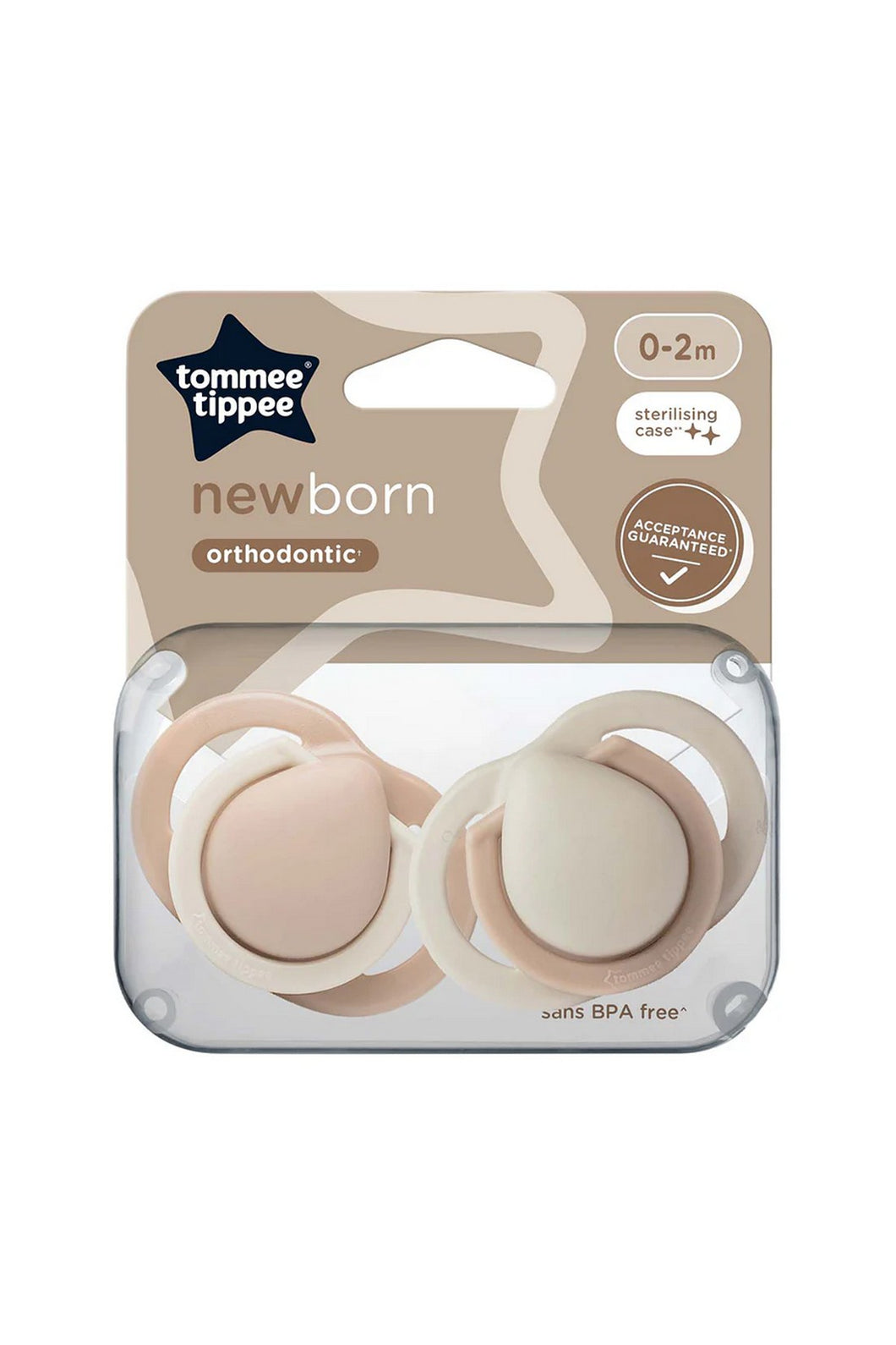 Tommee Tippee Newborn Soother 2 Pk 0-2M-Pink