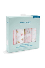 
                        
                          Load image into Gallery viewer, Aden + Anais Essentials Cotton Muslin Swaddles Ice Cream - 4 Pack
                        
                      