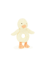 
                        
                          Load image into Gallery viewer, Jellycat Bashful Duckling Ring Rattle
                        
                      