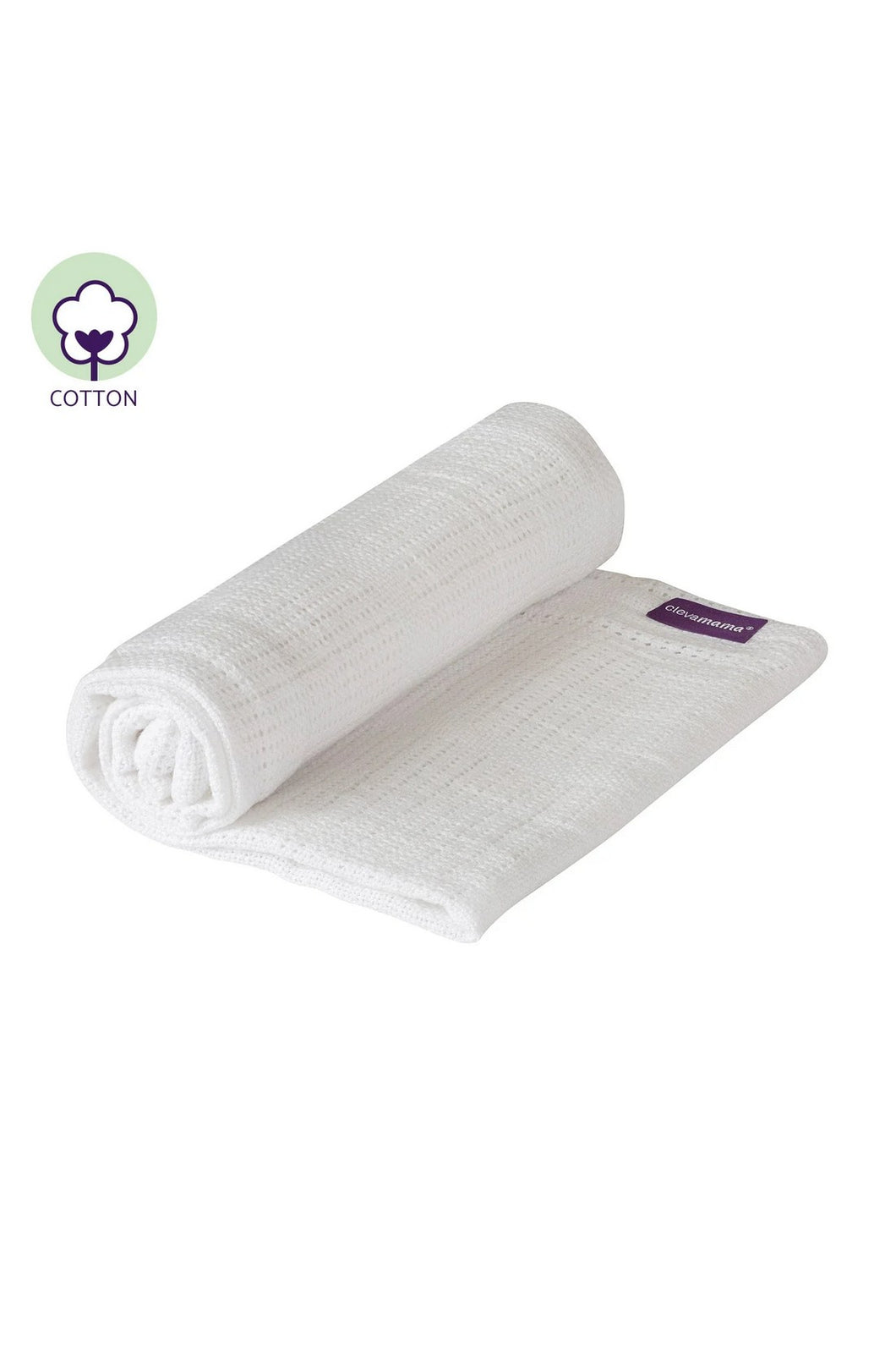 Clevamama 100% Cotton Cellular Baby Blanket 80X100 White