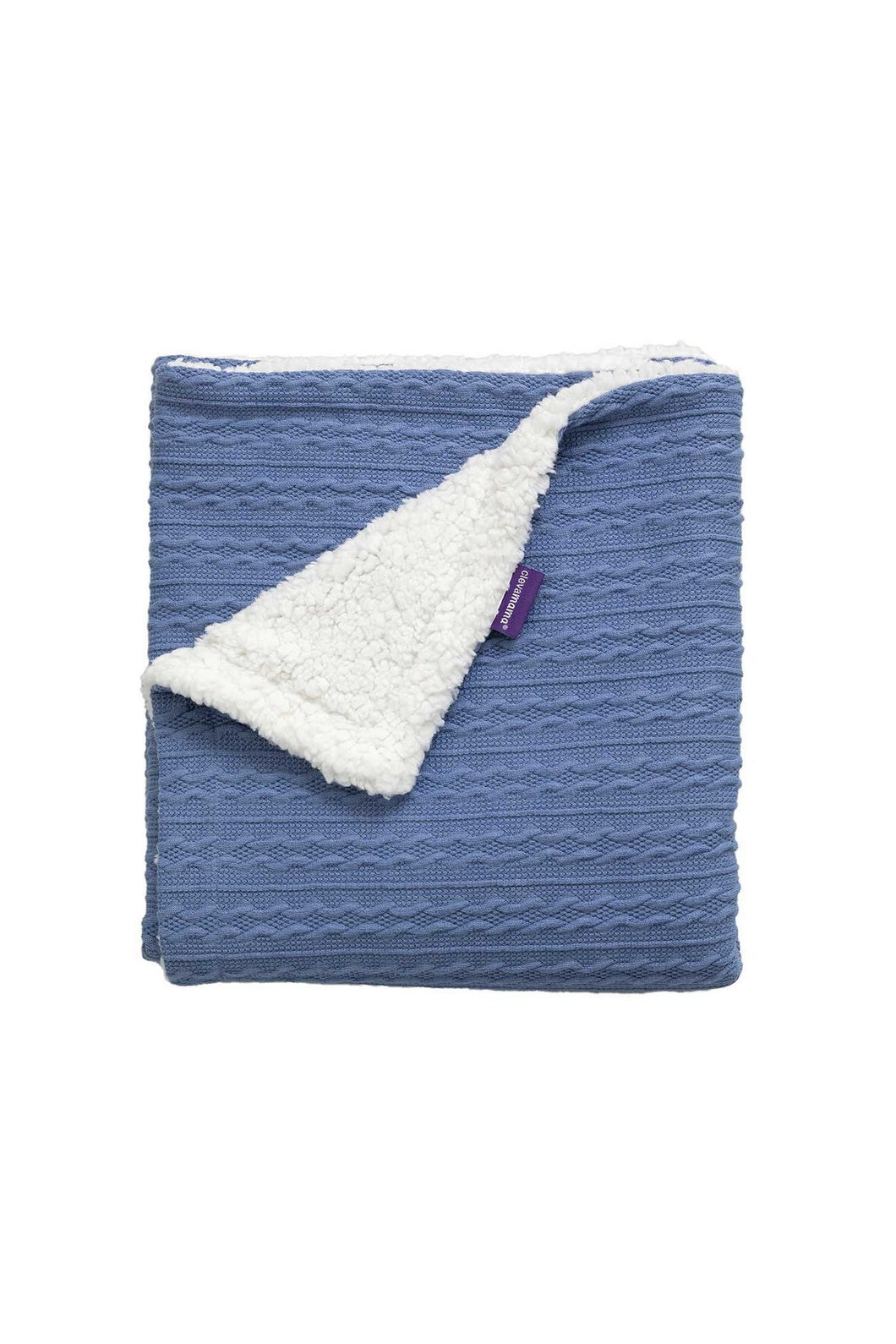 Clevamama Luxe Sherpa Baby Blanket Blue