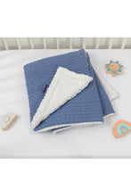 
                        
                          Load image into Gallery viewer, Clevamama Luxe Sherpa Baby Blanket Blue
                        
                      