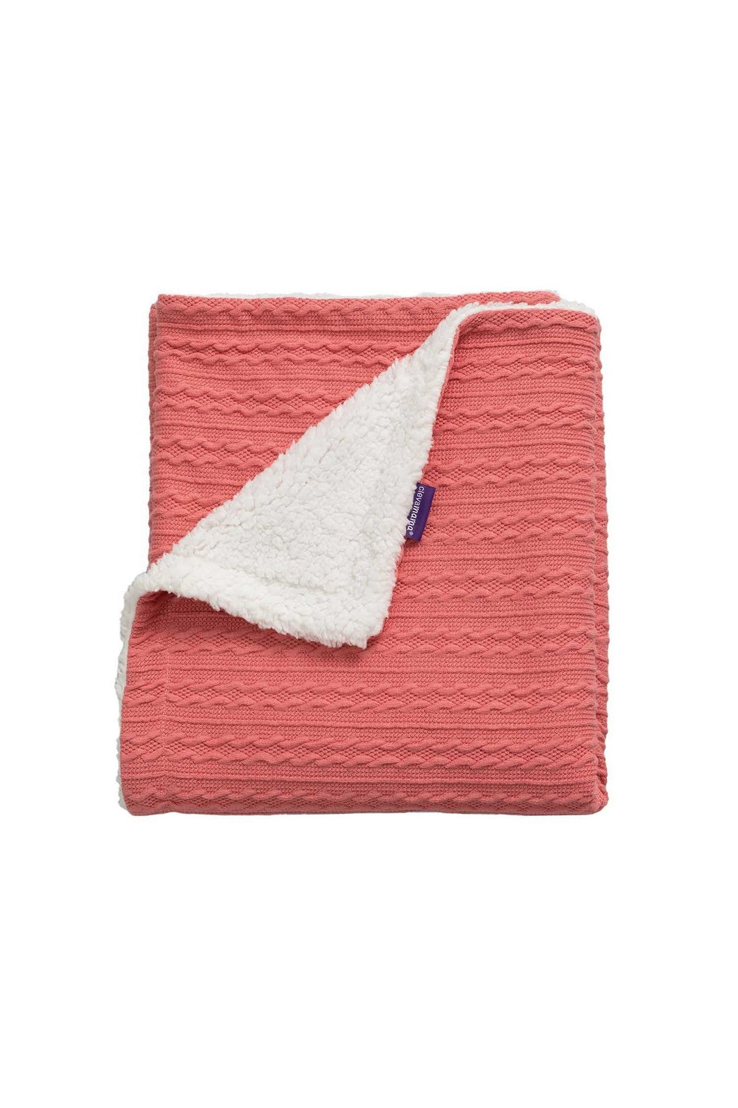 Clevamama Luxe Sherpa Baby Blanket Pink