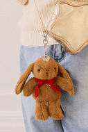 Snuggle Bunnies Penelope Keyring - Toffee hook with a golden bag