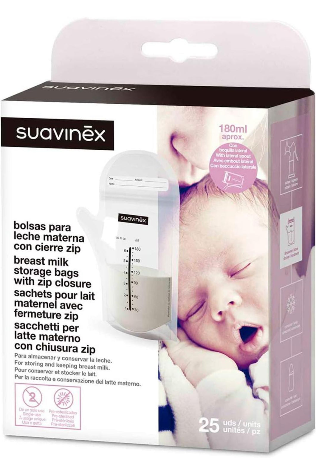 Suavinex - Milk Storage Bag gradue with Pouring Spout x 25 pcs