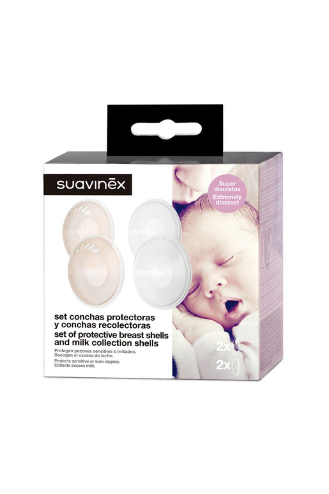 Suavinex - Set of Protective Breast Shells and Milk Collection Shells - 2 units of each