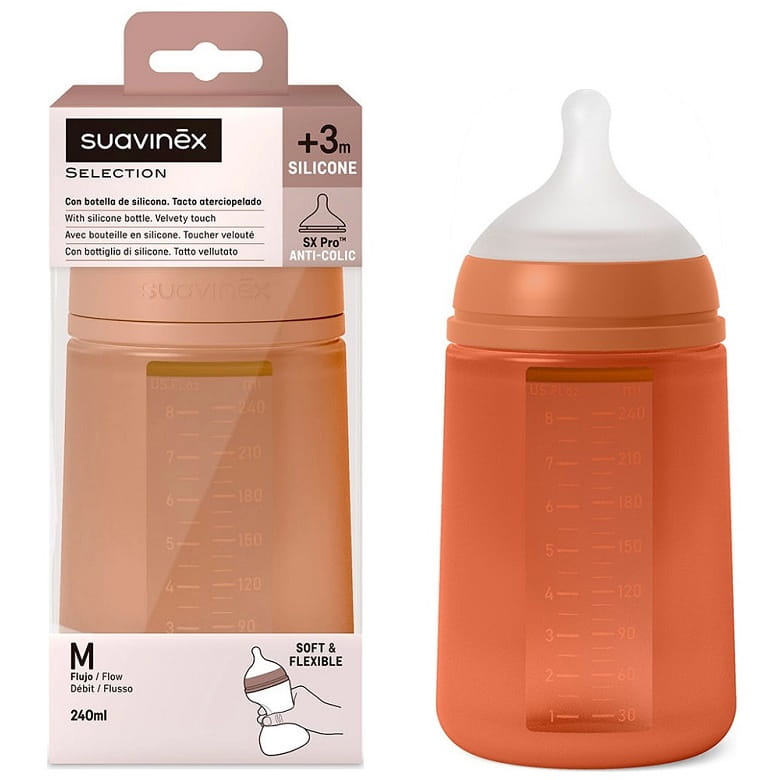 SUAVINEX BIBERON SILICONA SOFT COLOUR 3M+ 240 ML