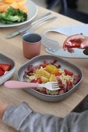 Beaba Microwave-Safe Stainless Steel Meal Set - Terracotta - mothercare hong kong