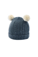 
                        
                          Load image into Gallery viewer, Mamas &amp; Papas Rib Knit Hat with Pom Poms - Blue
                        
                      