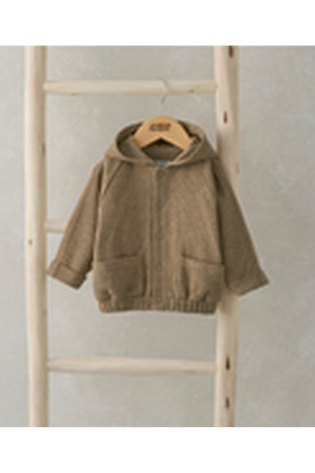 Mamas & Papas Waffle Bomber Hoodie - Brown
