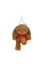 
                        
                          Load image into Gallery viewer, Snuggle Bunnies Penelope Keyring  in color Toffee  a little keyriing with cherry foot print
                        
                      