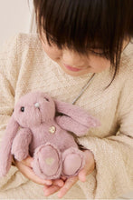 
                        
                          Load image into Gallery viewer, Snuggle Bunnies Penelope Keyring - Periwinkle Front - 2 hands hold
                        
                      