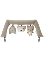 
                        
                          Load image into Gallery viewer, Children's toy with three animal figures hanging from a fabric canopy on a white background
                        
                      
