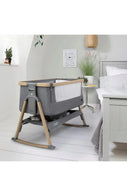 Tutti Bambini CoZee Bedside Crib - Oak and Charcoal