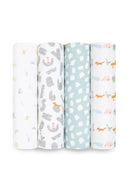 Aden + Anais Essentials Cotton Muslin Swaddles Alphabet Animals - 4 Pack 1