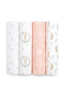 Aden + Anais Essentials Cotton Muslin Swaddles Blushing Bunnies - 4 Pack 1