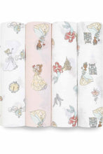 
                        
                          Load image into Gallery viewer, Aden + Anais Essentials Cotton Muslin Swaddles Disney Princess - 4 Pack 1
                        
                      