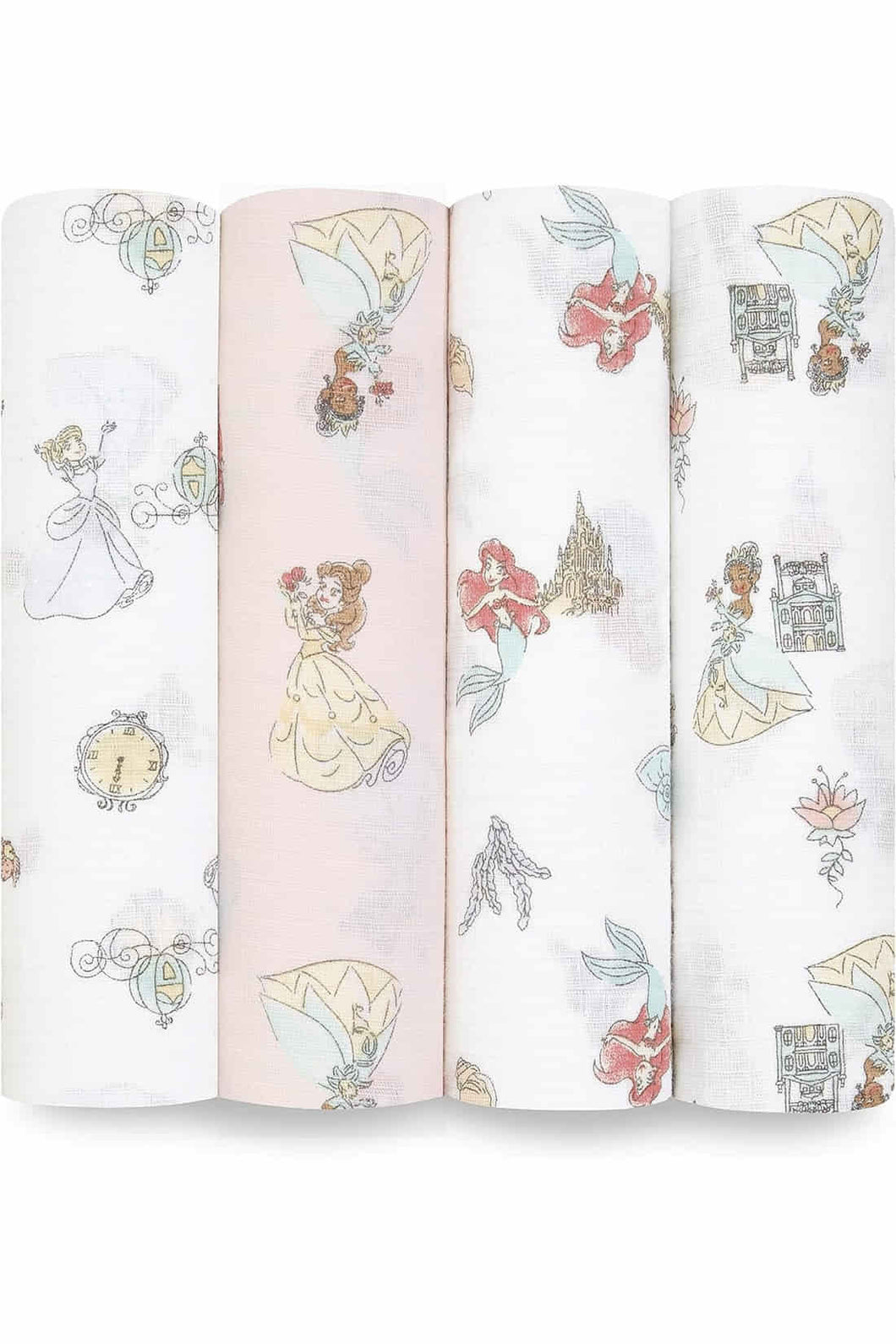 Aden + Anais Essentials Cotton Muslin Swaddles Disney Princess - 4 Pack 1