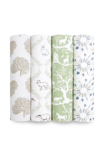 Aden + Anais Essentials Cotton Muslin Swaddles Harmony - 4 Pack 1