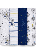 
                        
                          Load image into Gallery viewer, Aden + Anais Essentials Cotton Muslin Swaddles Mickey Stargazer - 4 Pack 1
                        
                      