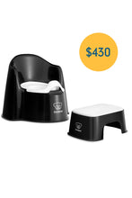 
                        
                          Load image into Gallery viewer, BabyBjörn Potty Chair and Step Stool Bundle Offer ($430)
                        
                      