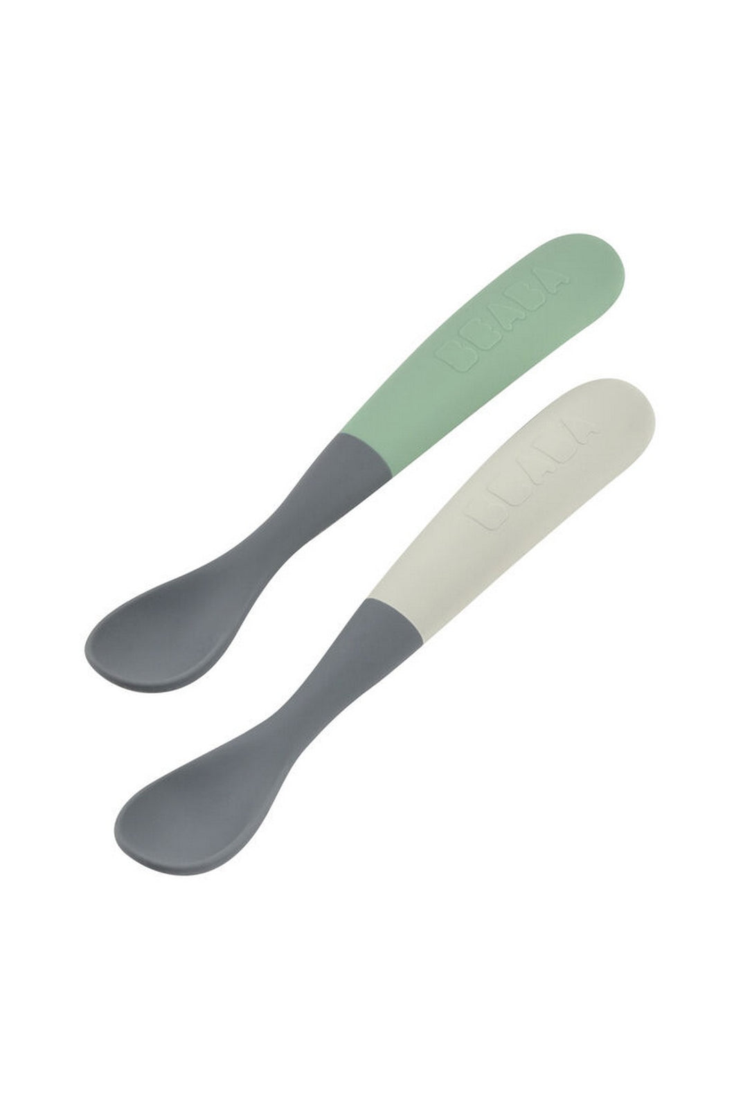 Beaba 1st Stage Silcone Spoon 2pcs Tone Mineral Sage Green 1
