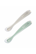 
                        
                          Load image into Gallery viewer, Beaba Set of 2 1st Age Silicone Spoons Velvet Grey / Sage Green 1
                        
                      