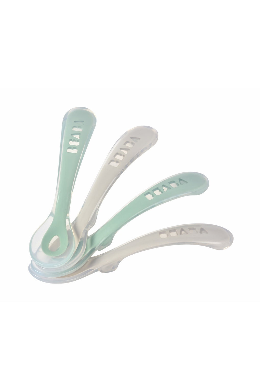Beaba Set of 4 2nd Age Soft Silicone Spoons - Green 1