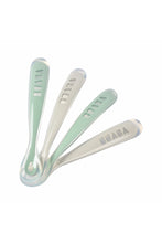 
                        
                          Load image into Gallery viewer, Beaba Set of 4 Ergonomic 1st Age Silicone Spoons - Green 1
                        
                      