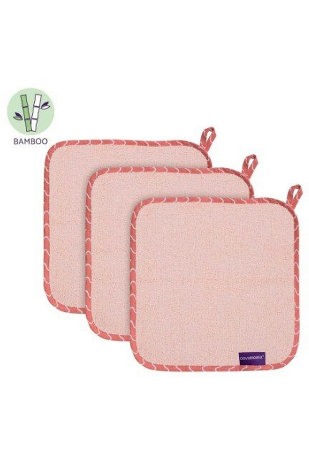 Clevamama Bamboo Baby Washcloth Set 3PK - Pink 1