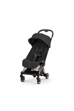 Cybex Coya 嬰幼兒手推車玫瑰金車架 - 深褐黑