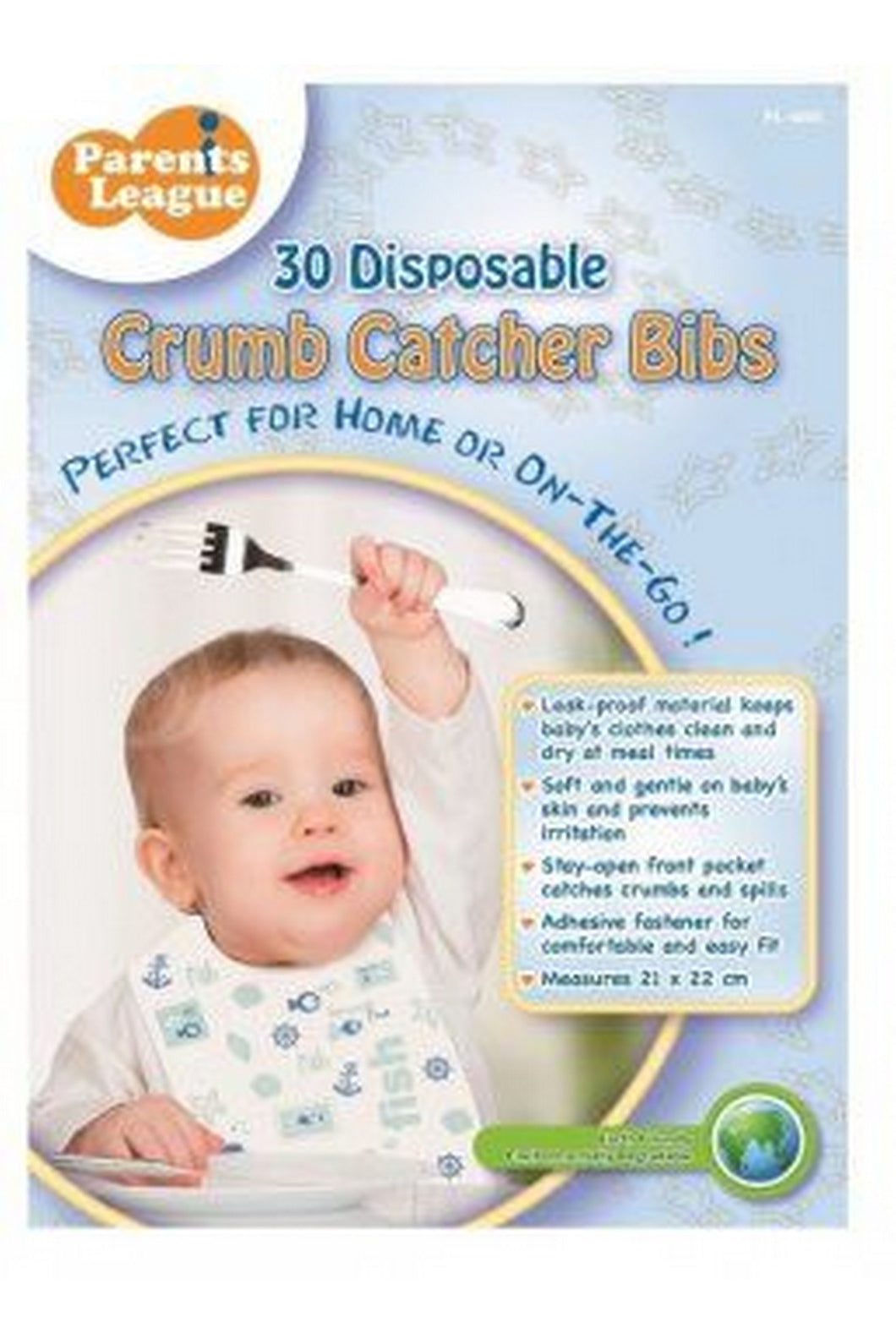 Parents League Disposable Crumb Catcher Bib 30's