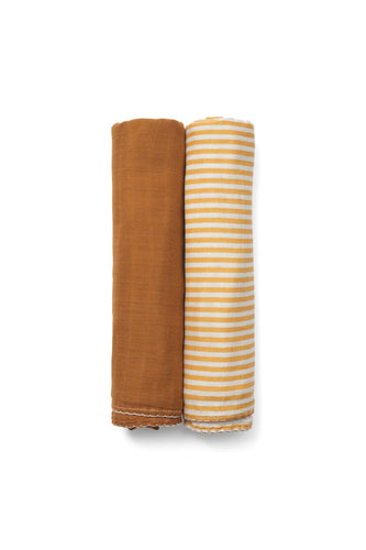 Dockatot Swaddle Set - Golden Stripe / Pumpkin Spice 1