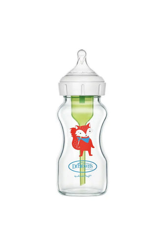 Dr Brown's Options+ Anti-Colic Bottle - Fox Deco - Glass 9oz 1